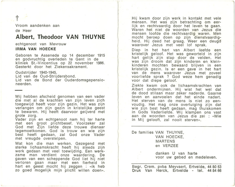 Albert, Theodoor Van Thuyne