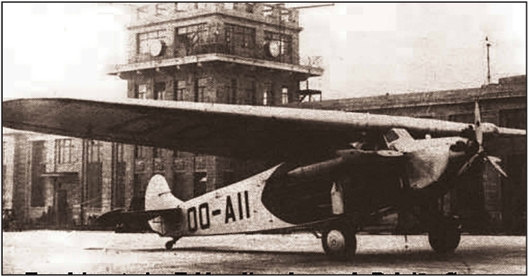 Een driemotorige Fokker ook gebruikt voor de België-Congo verbinding
