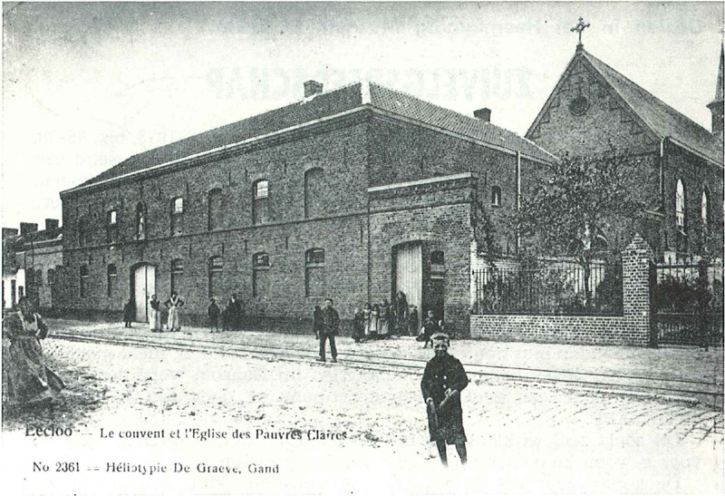 Het klooster van de Zusters Arme Claren, Tieltsesteenweg, rond 1905