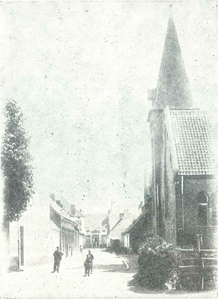 De Schoolstraat te Sleidinge, Akkerken, in 1901
