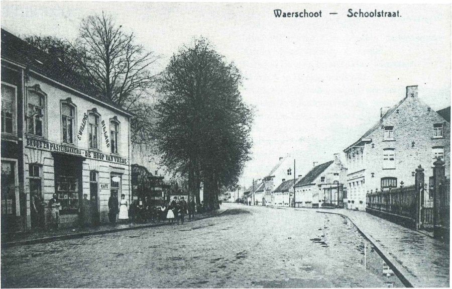 Waarschoot dorp in 1916