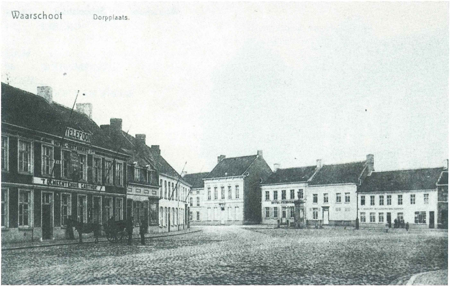 Waarschoot dorp in 1916