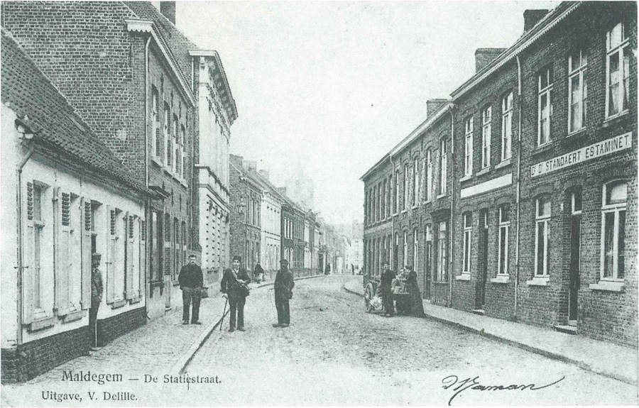 De Stationsstraat naar de kerk toe, in 1903