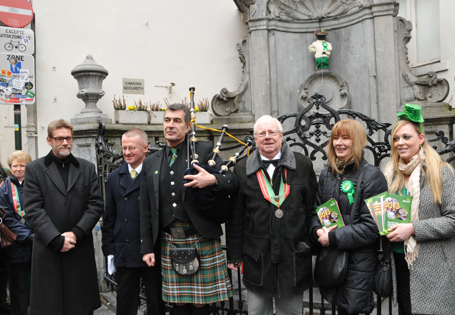 Manneken Pis on St Patrick's Day