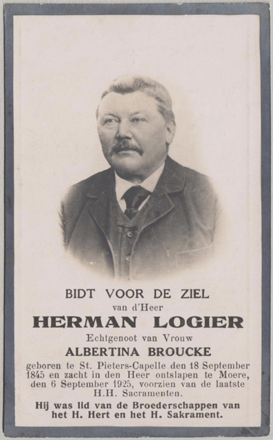 Bidprentje van Herman Logier