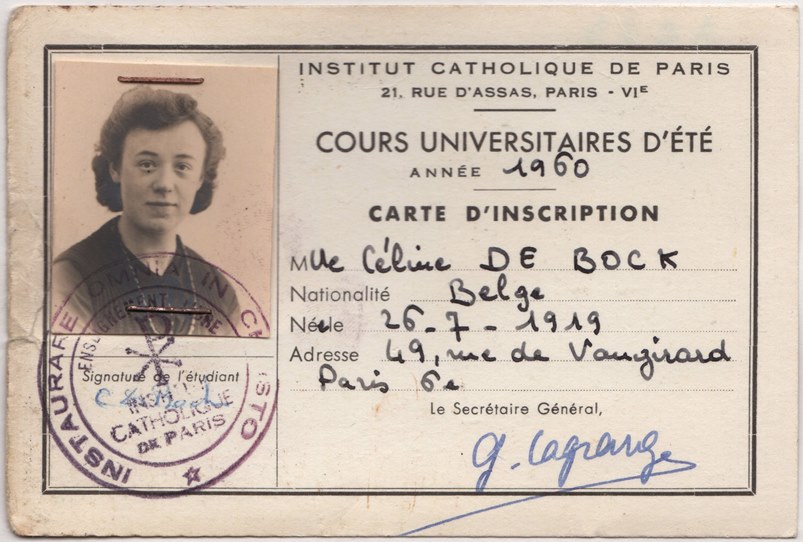 Celine ingeschreven in 1960 voor een universitaire kursus in Parijs.