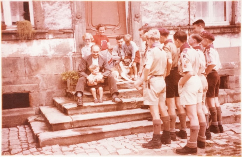 Boy Scouts op boerderij Belenhaaf in Junglinster in het Groot Hertogdom Luxemburg