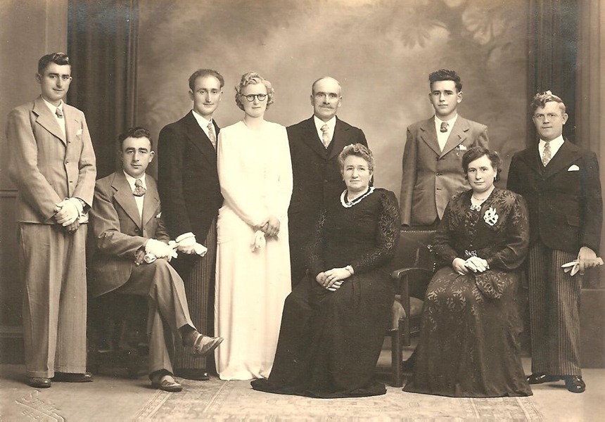 Huwelijksfoto van Irène Haverbeke en Emile De Muur