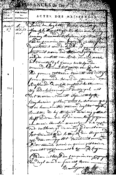 Geboortebewijs van Maria Theresia Nowé