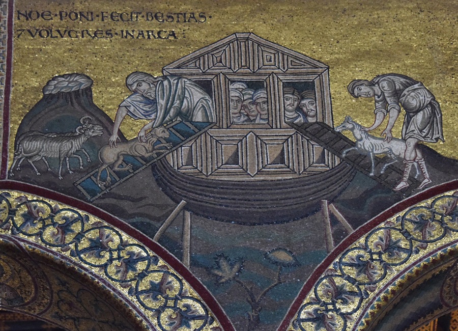Noe's Ark in de Katedraal van Monreale in Sicilië