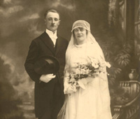 Huwelijksfoto van Raymond en Leonie