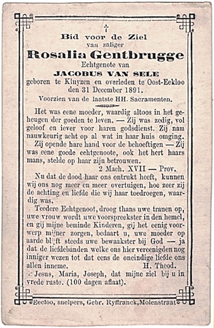 Bidprentje van Rosalia Gentbrugge