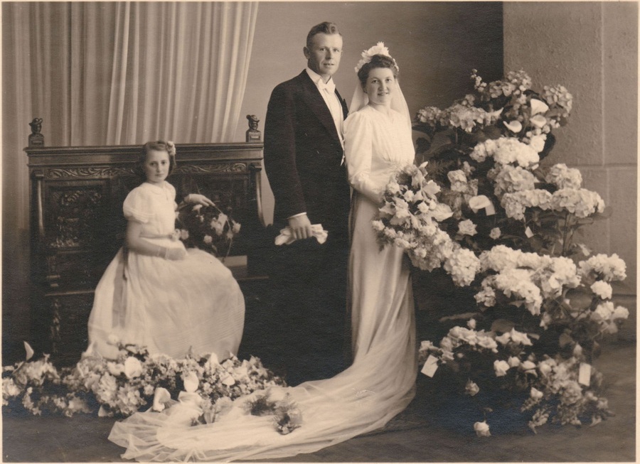 Marie Van Damme en Maurice Noë, huwelijksfoto