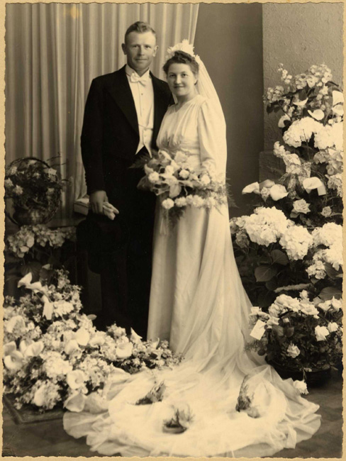 Marie Van Damme en Maurice Noë, huwelijksfoto