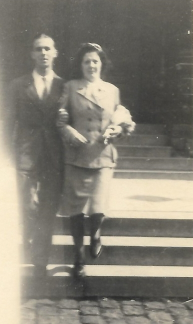 Louise Haidon et Henri Lodigeois, photo de mariage du 31/8/1946