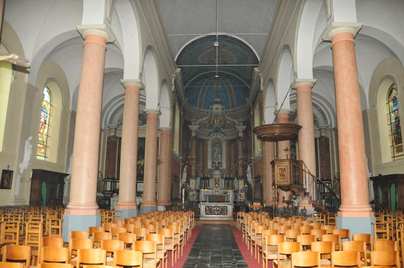 Inside Adegem's church