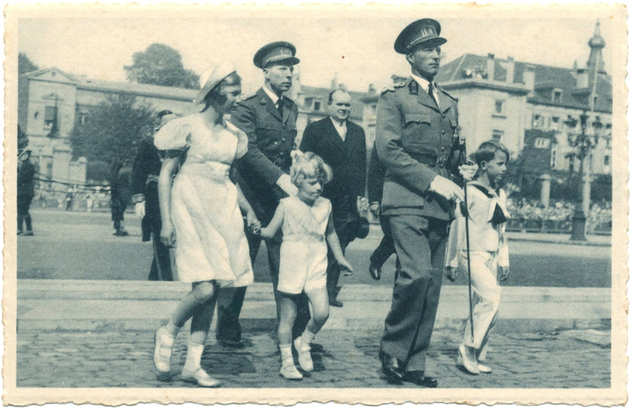 Koning Leopold en Prins Karel op 21 juli 1938