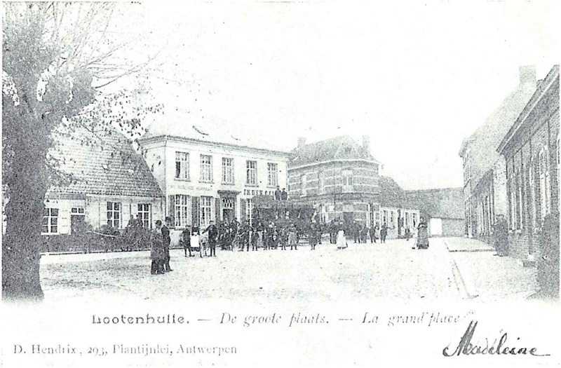Dorpsplein van Lotenhulle in 1904