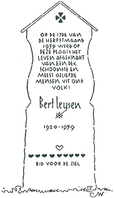 De grafstele voor Bert Leysen, door Dr. Jozef Weyns