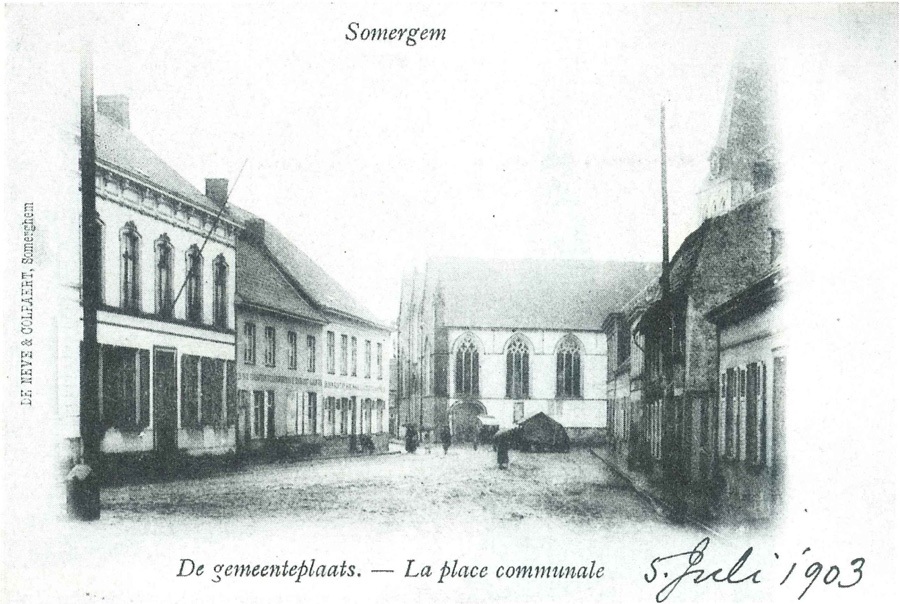 De gemeenteplaats te Zomergem in 1903